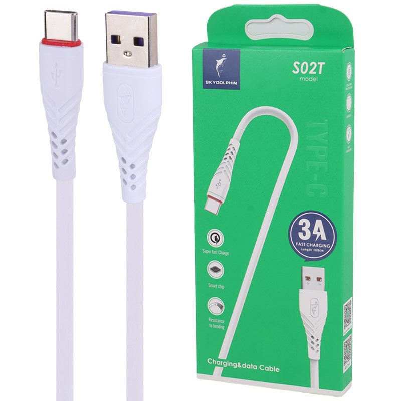 کابل تایپ سی فست شارژ 3 آمپر اسکای دلفین S02T طول 1 متر